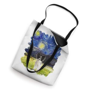 Starry Night Impressionist - Dog Art Papillon Tote Bag