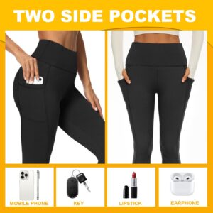 Opuntia 2 Pack Fleece Lined High Waisted Leggings for Women - Warm Winter Pants Tummy Control Yoga Hiking Running Tights