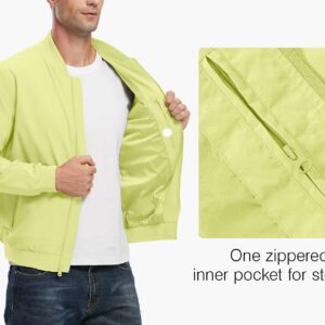 Rdruko Men's Lightweight Bomber Jacket Casual Stylish Fashion Coat Windbreaker(Lemon, US M)