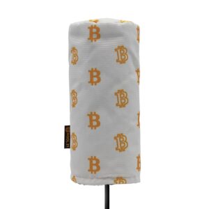 golf club driver headcover- premium bitcoin barrel style golf driver head covers- durable golf club cover fits most drivers- protective golf driver head cover for up to 460 cc driver woods