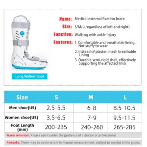 Tairibousy Medical Inflatable Tall Walking Boot Long Orthopaedic Boot Fracture Boot Ultralight Walking Boot for Sprained Ankle Stress Fracture Broken Foot or Achilles Tendonitis (S)