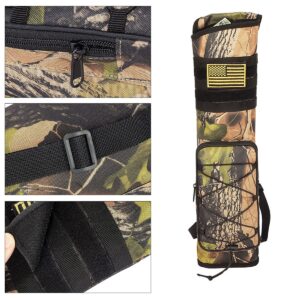 RZAHUAHU Archery Quiver for Arrows Multi-Function Back with Molle System Tactical Arrow Holder Archery Bag Accessories and Pockets for Hunting Shooting Target Practice