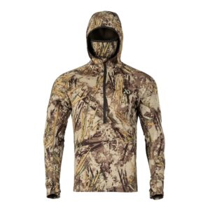 first lite men’s origin hoody - lightweight fleece insulated camo hunting fleece pullover - first lite typha - medium