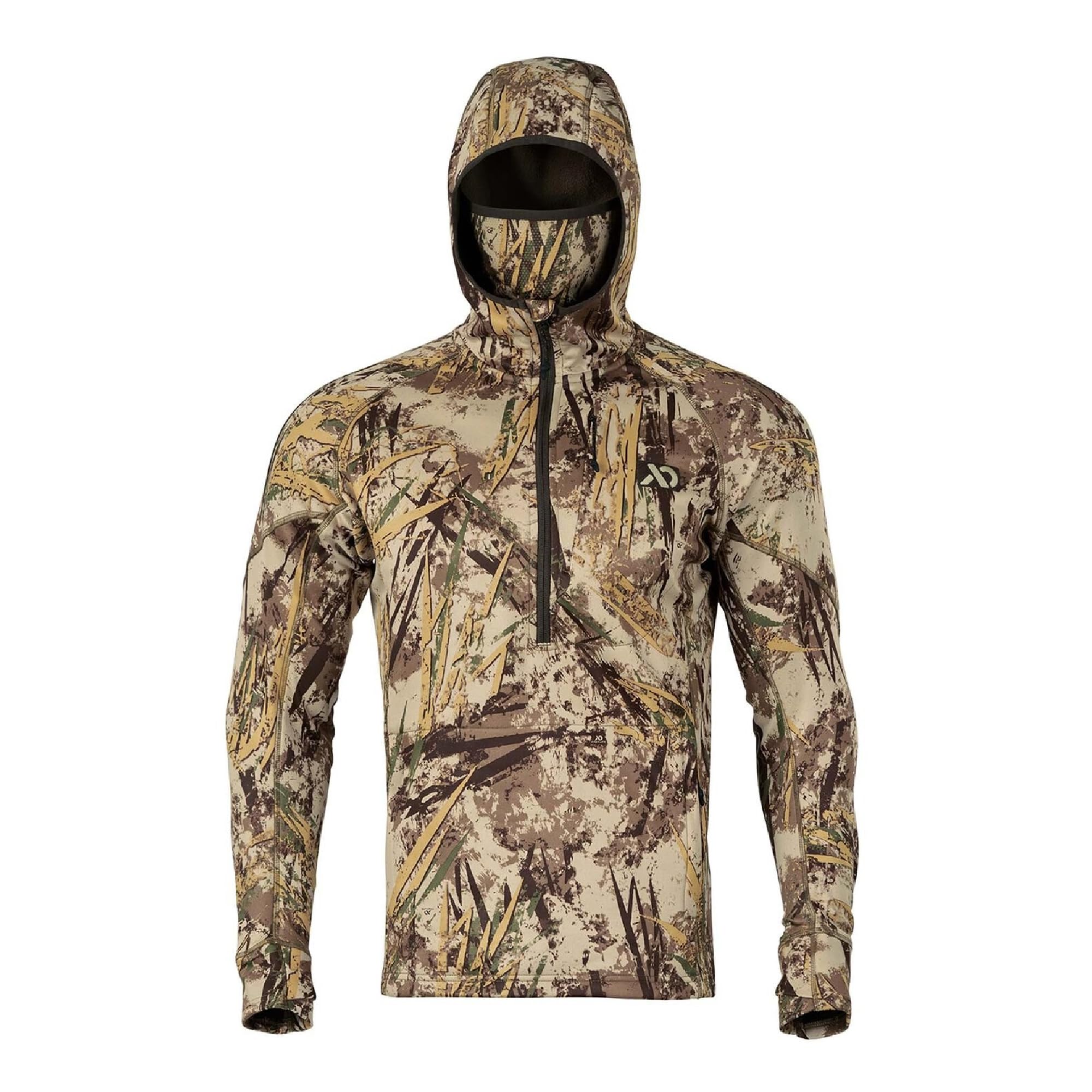 First Lite Men’s Origin Hoody - Lightweight Fleece Insulated Camo Hunting Fleece Pullover - First Lite Typha - Medium