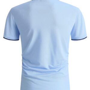 SECOOD Baby Blue Polo Shirts for Men Dry Golf Shirts Moisture Wicking Athletic Shirts for Outdoor