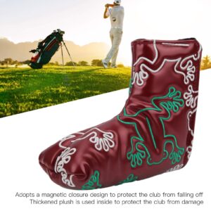 BigKing Putter Headcover, Golf Putter Headcover Embroidery Putters PU Protective Head Cover Magnetic Closure(Claret)