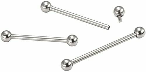 14G 1.5" Implant Titanium Internally Threaded Industrial Ear Cartilage Barbell Style 88888-413