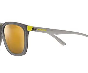 Arnette Men's AN4306 Plaka Square Sunglasses, Transparent Grey/Mirrored Yellow Gold, 54 mm