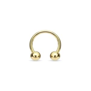 16g 3/8" gold titanium ball horseshoe ring septum ear smiley daith jewelry hoop style 88888-772