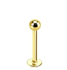 14k solid gold 16g internally threaded 3mm ball lip labret tragus stud ring style 88888-2054