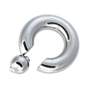 PAIR 00G SPRING LOADED CAPTIVE BEAD RING STEEL BIG GAUGES PRINCE ALBERT JEWELRY Style 88888-1822