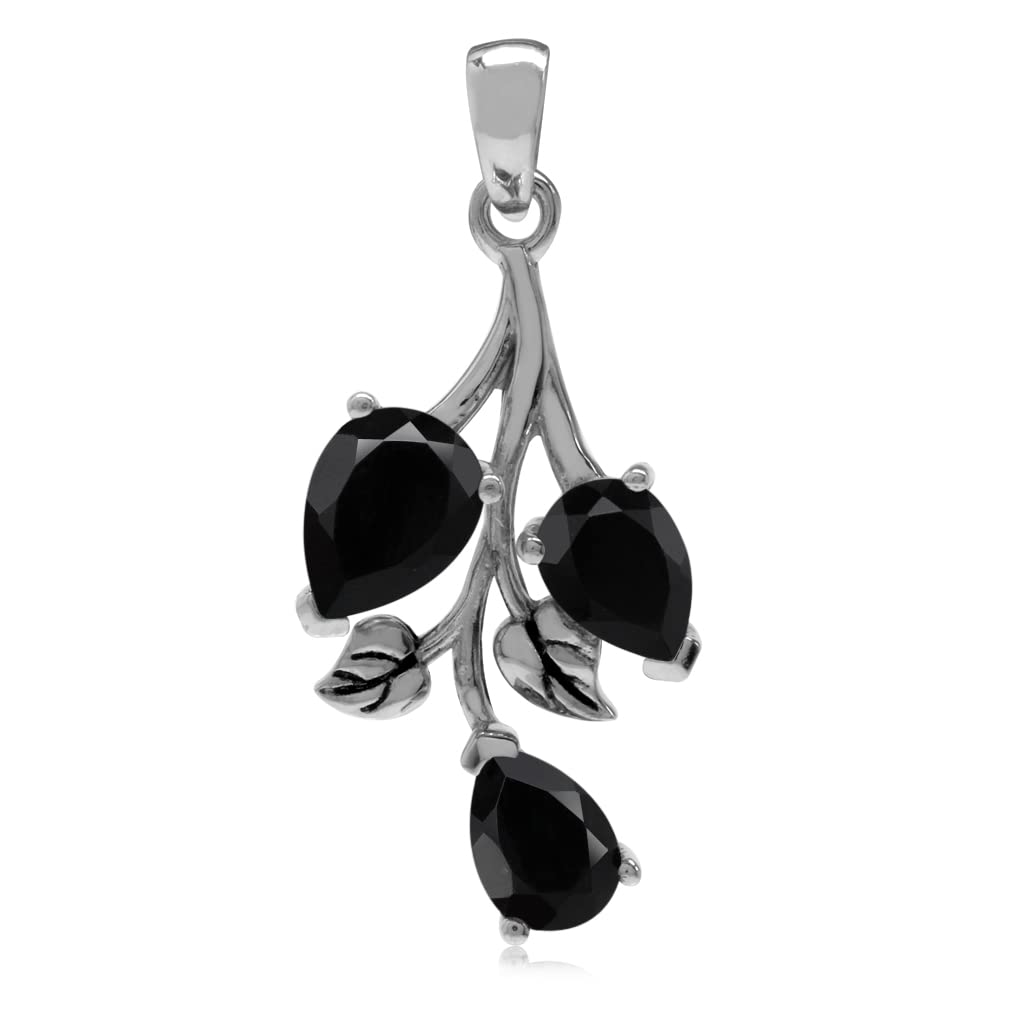 Silvershake Black Onyx 925 Sterling Silver Pendant