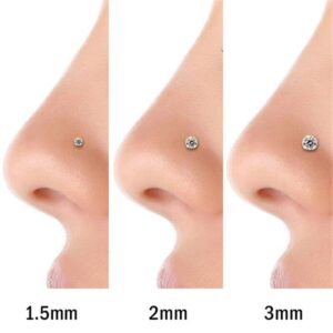 18G 3mm STAR CLEAR CZ GEM PRONG SET L BEND IT FIT SURGICAL STEEL NOSE RING STUD Style 88888-804