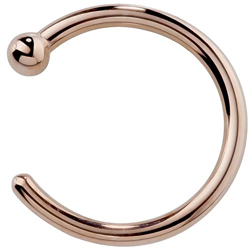 14 Karat Rose Gold 20G 5/16" 14K 1.5 mm Ball Open Nose Hoop Tragus Ring Jewelry Style 88888-1999