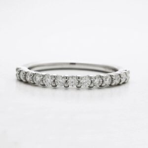 Sizeron 2mm Moissanite Wedding Bands Brilliant Round Half Eternity Promise Ring Christmas Gift For Women Size 8