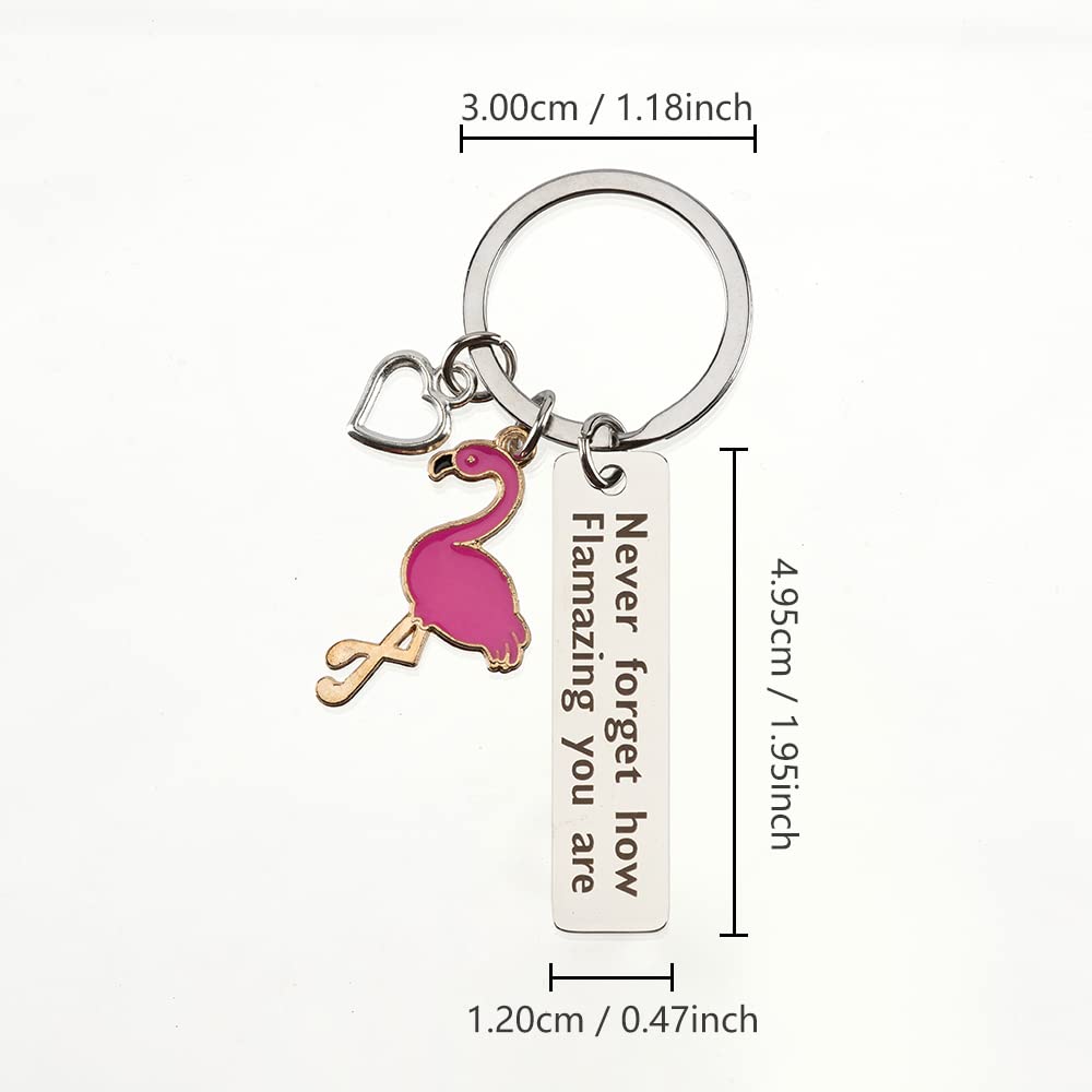 BOMEON Flamingo Gifts for Women, Flamingo Keychain Womens Keychain, Inspirational Gifts for Women, Motivational Gifts, Encouragement Gifts for Women, Get Well Soon Gifts, Cheer Up Gifts for Women