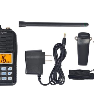 YDC Tech MR-36M Handheld Floating VHF Radio – Submersible, Backlit LCD Display, NOAA Weather, Memory Scan,