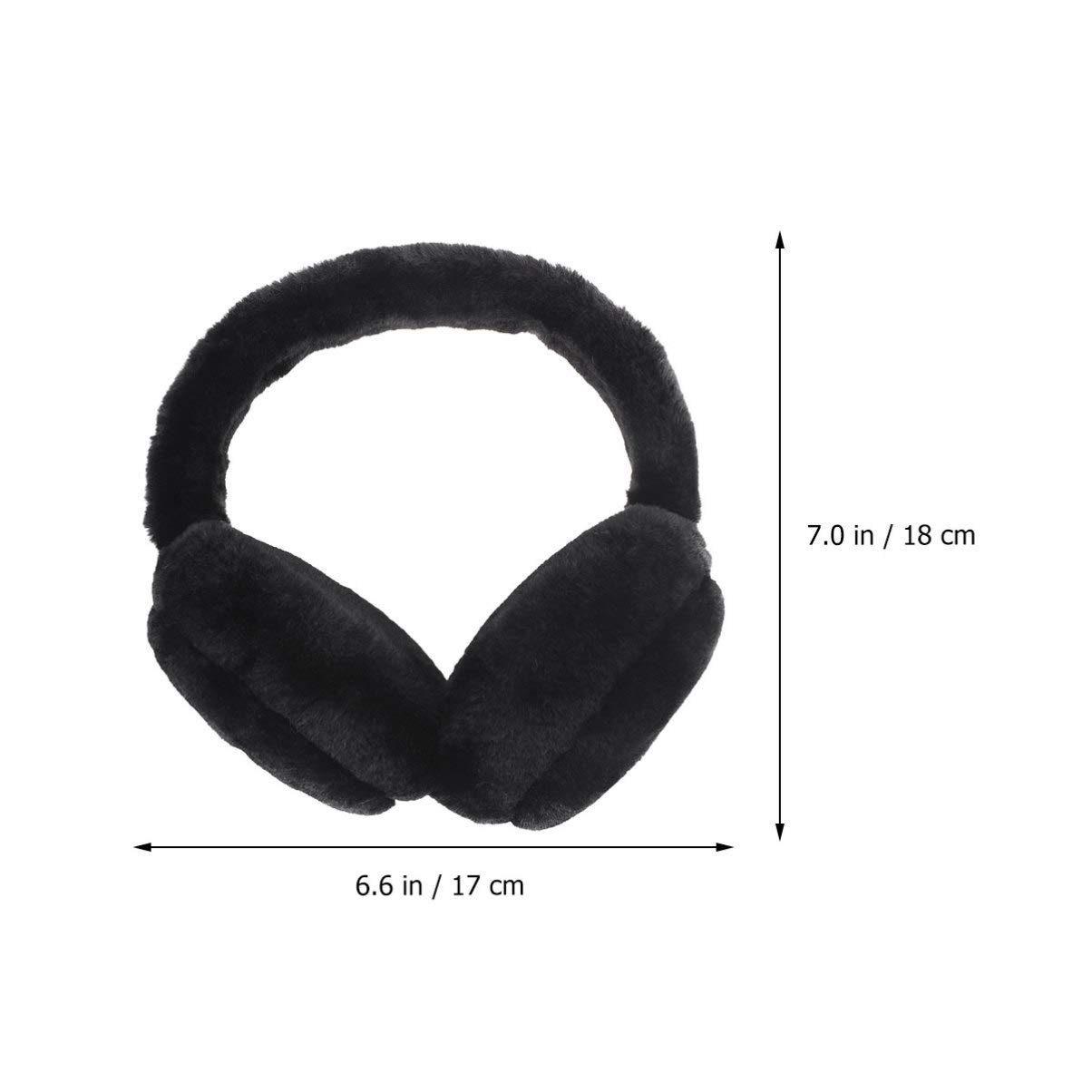 Healeved Fluffy Ear Muffs Women Winter Warm Earmuff Plush Ear Warmer Winter Ear Covers Headwear Outdoor Earmuff, Black Ear Warmer