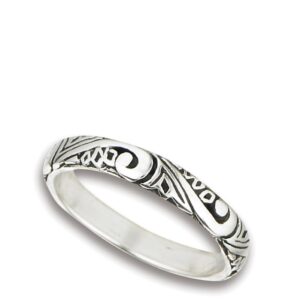 Swirl Scroll Wedding Thumb Ring .925 Sterling Silver Stackable Band Size 10