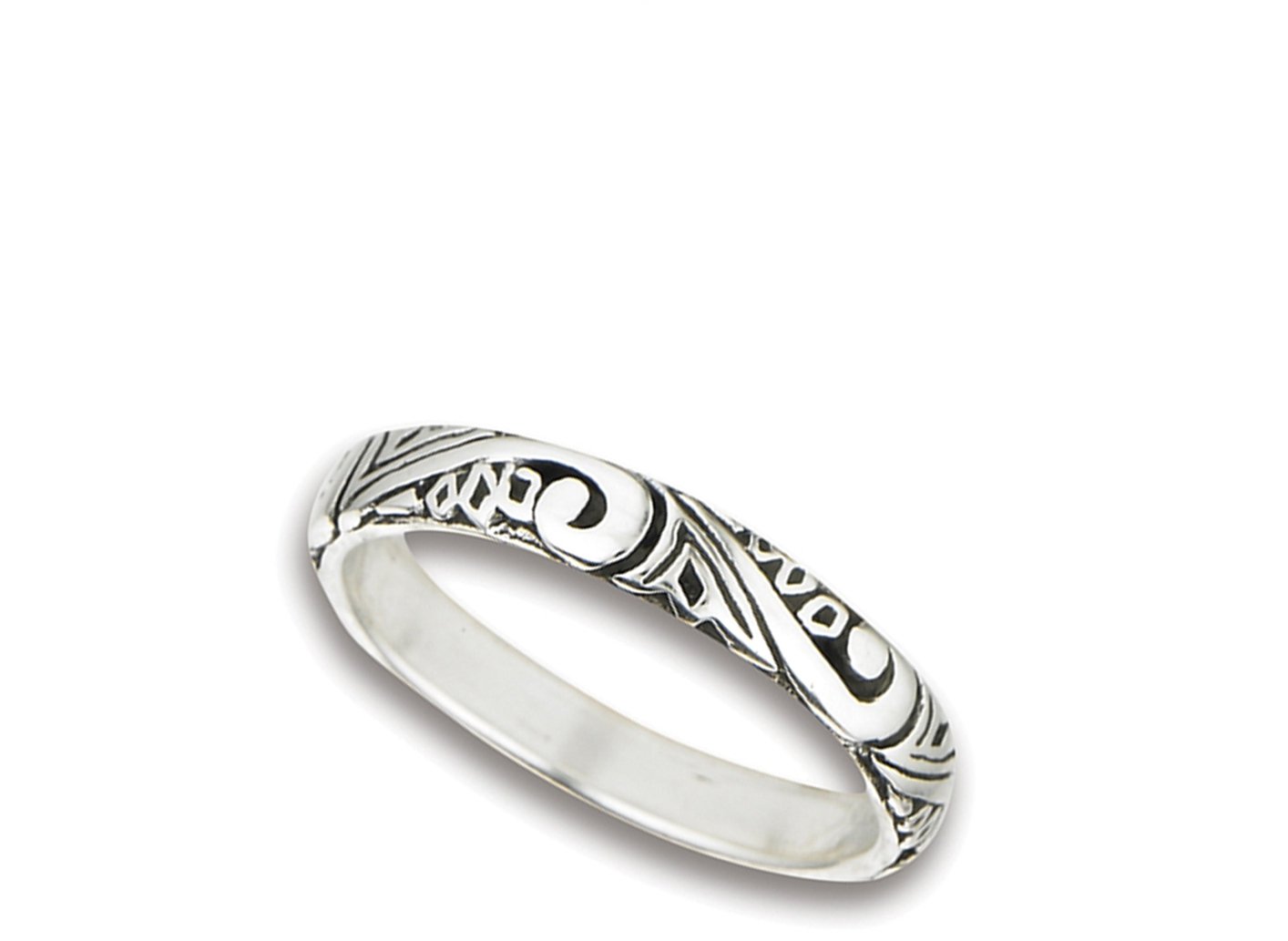 Swirl Scroll Wedding Thumb Ring .925 Sterling Silver Stackable Band Size 10