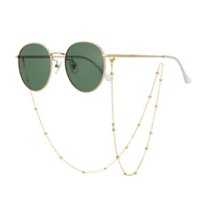 veda tinda vision vintage small round polarized sunglasses classic retro circle green lens sun glasses for women men uv400 protection with sunglasses chain c14s17