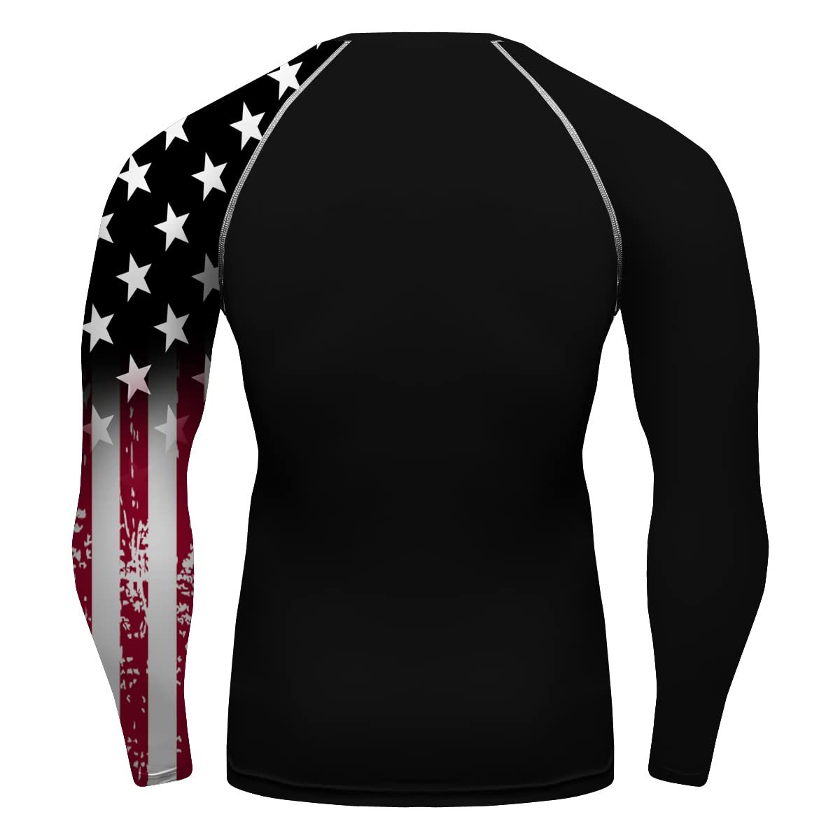 American Flag Mens Long Sleeve Rash Guard Compression Gym Trainning Casual Tops for bjj jiu jitsu