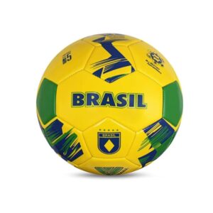 Vizari National Team Soccer Balls | Durable Faux Leather & Rubber, Three Sizes, Nine Countryballs - Elevate Your Play with Iconic Team Representation (3, Brasil Yellow)