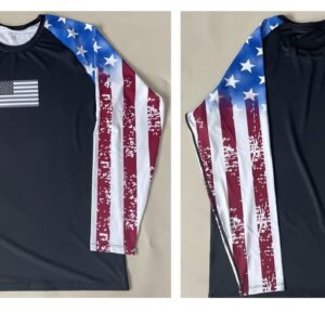 American Flag Mens Long Sleeve Rash Guard Compression Gym Trainning Casual Tops for bjj jiu jitsu