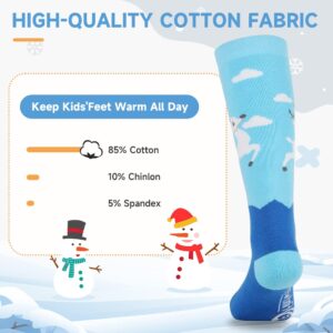 findway Kids Ski Socks, 2 Pairs /3 Pairs Warm Cotton Snowboard Socks Boys Girls for Skiing Outdoor Cold Weather