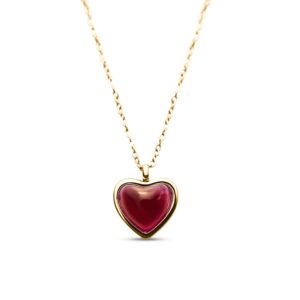 red heart necklace real agate crystal 18kt gold red agate necklace heart necklace crystal heart pendant agate gemstone necklace for her dainty heart necklace boho heart jewelry