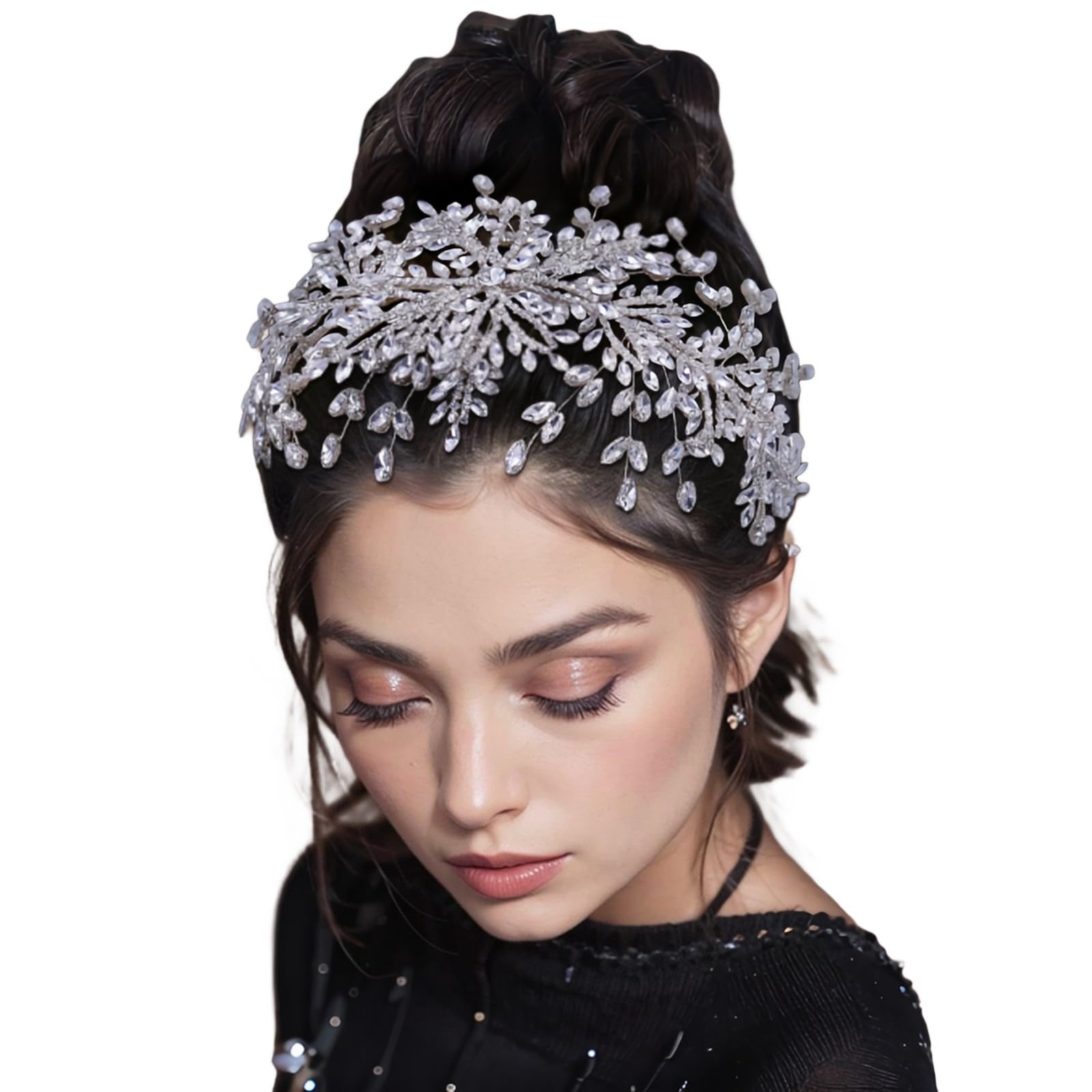 GAODESI Wedding Headpieces for Women Rhinestone Wedding Headband Wedding Hair Accessories for Brides