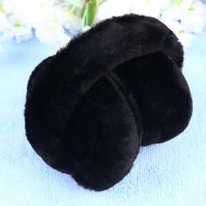 Healeved Fluffy Ear Muffs Women Winter Warm Earmuff Plush Ear Warmer Winter Ear Covers Headwear Outdoor Earmuff, Black Ear Warmer