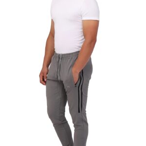 SCR SPORTSWEAR Mens Track Jogging Pants Joggers Sweatpants with Zipper Pockets 30/33/36 Inseam Tall (S-36 DPG-K849)