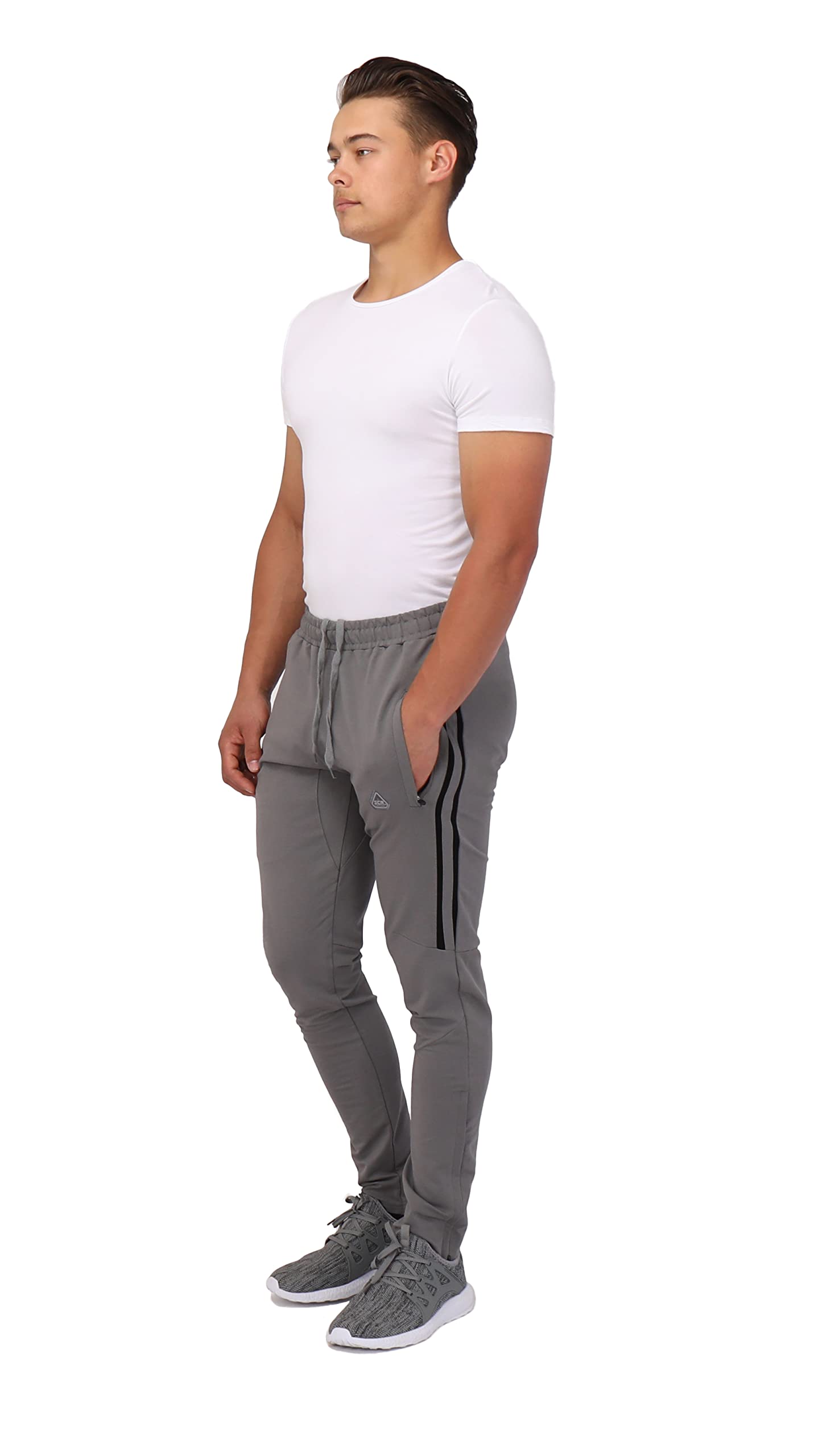 SCR SPORTSWEAR Mens Track Jogging Pants Joggers Sweatpants with Zipper Pockets 30/33/36 Inseam Tall (S-36 DPG-K849)