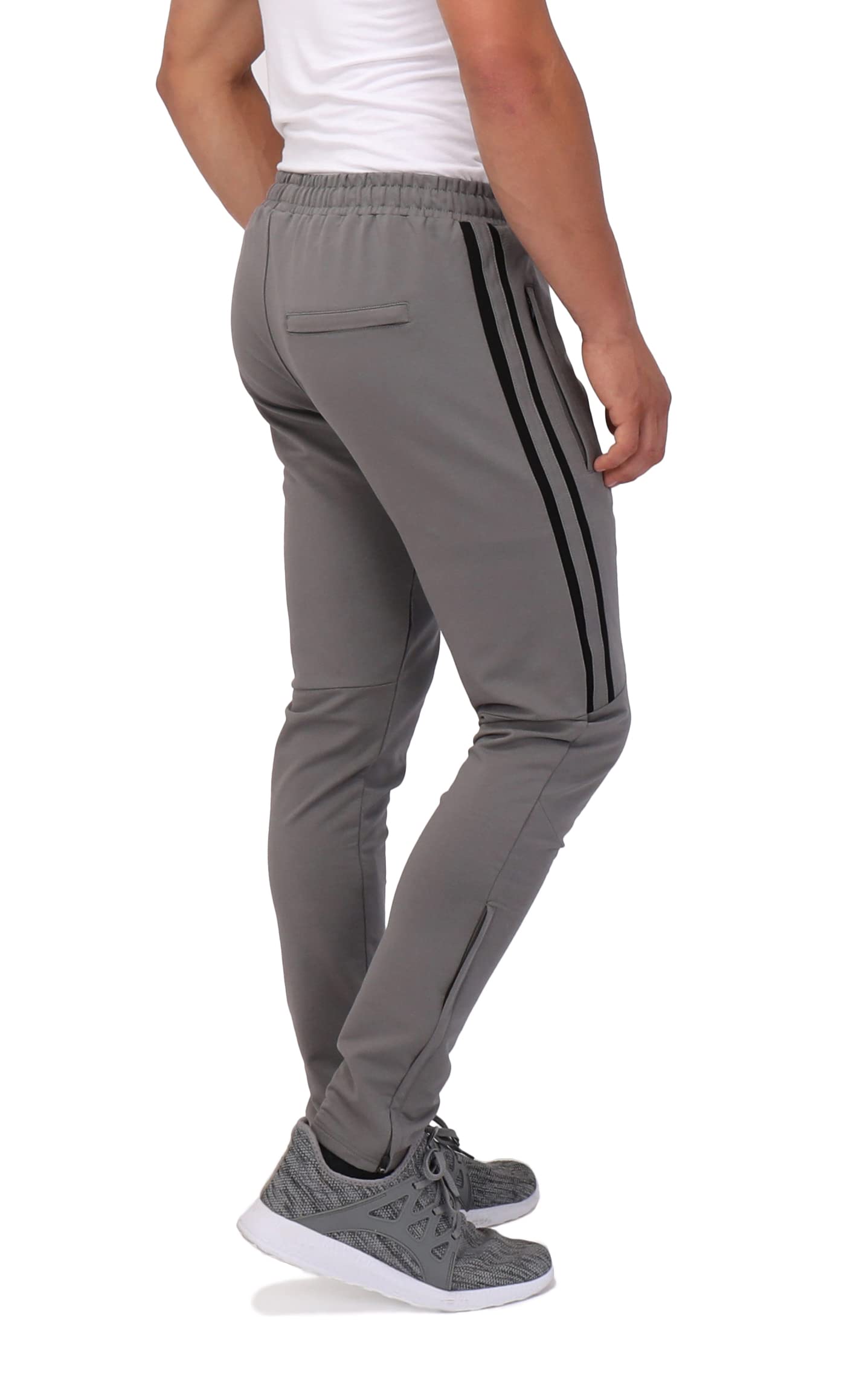 SCR SPORTSWEAR Mens Track Jogging Pants Joggers Sweatpants with Zipper Pockets 30/33/36 Inseam Tall (S-36 DPG-K849)