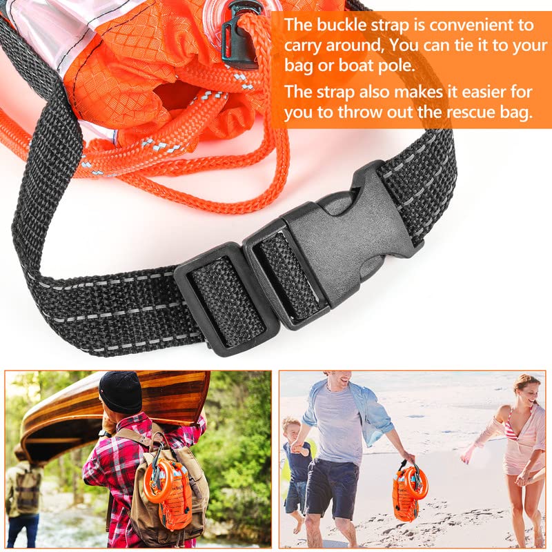 AnKun Water Rescue Throw Bag with 50FT Length of Rope in 3/10In Tensile Strength Rated to 2000lbs, Emergency Rescue Rope for Kayaking, Boating, Fishing, Rafting, High Visibility Safety Equipment