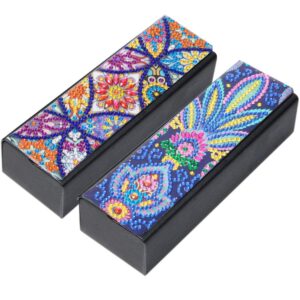 KACASHIP DIY 5D Diamond Painting Sun Glasses Case Storage Box Mandala Pattern Festival Birthday Gift for Adult Women Kids Handwork (2 Pack)