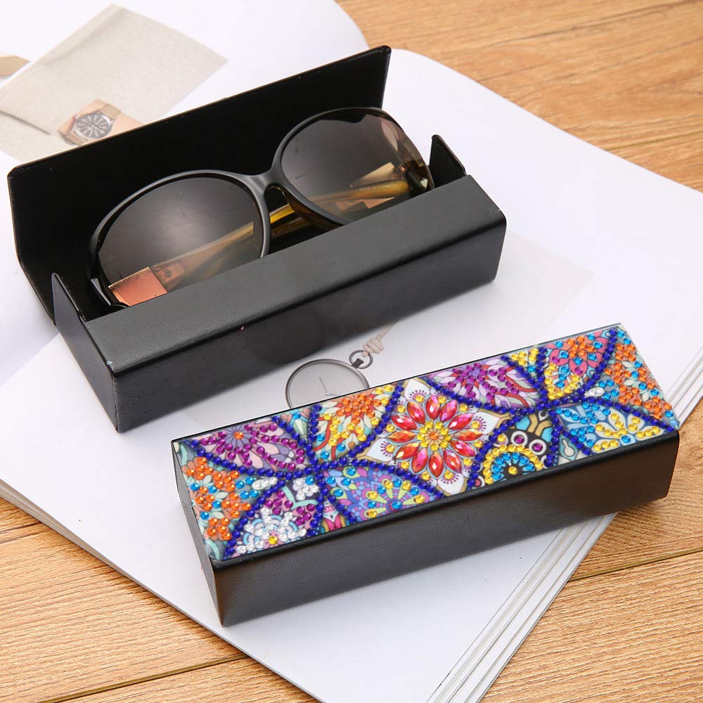 KACASHIP DIY 5D Diamond Painting Sun Glasses Case Storage Box Mandala Pattern Festival Birthday Gift for Adult Women Kids Handwork (2 Pack)