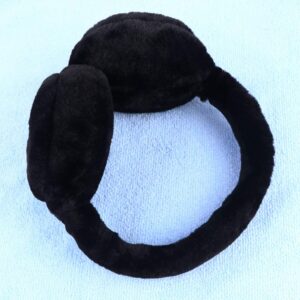 Healeved Fluffy Ear Muffs Women Winter Warm Earmuff Plush Ear Warmer Winter Ear Covers Headwear Outdoor Earmuff, Black Ear Warmer