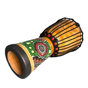 RUOSWTE 8-inch Djembe Drum，Djembe，Percussion Music Bongo, West African Style（ Log painting）