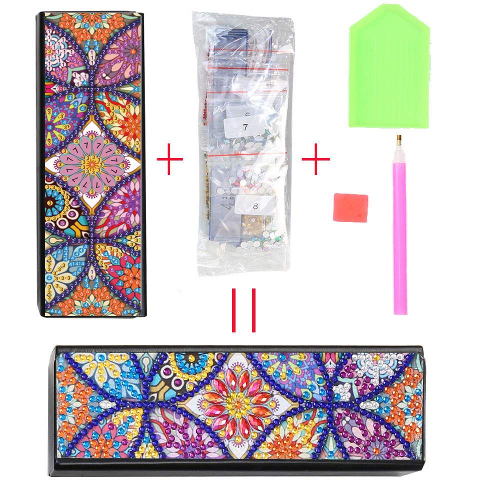 KACASHIP DIY 5D Diamond Painting Sun Glasses Case Storage Box Mandala Pattern Festival Birthday Gift for Adult Women Kids Handwork (2 Pack)