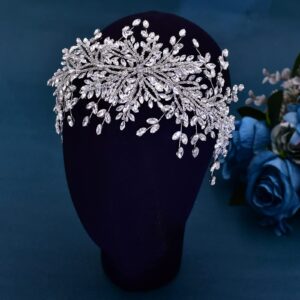 GAODESI Wedding Headpieces for Women Rhinestone Wedding Headband Wedding Hair Accessories for Brides