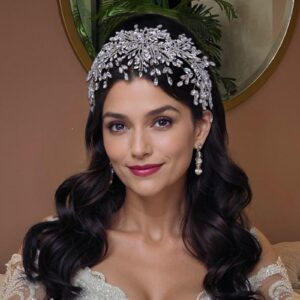 GAODESI Wedding Headpieces for Women Rhinestone Wedding Headband Wedding Hair Accessories for Brides