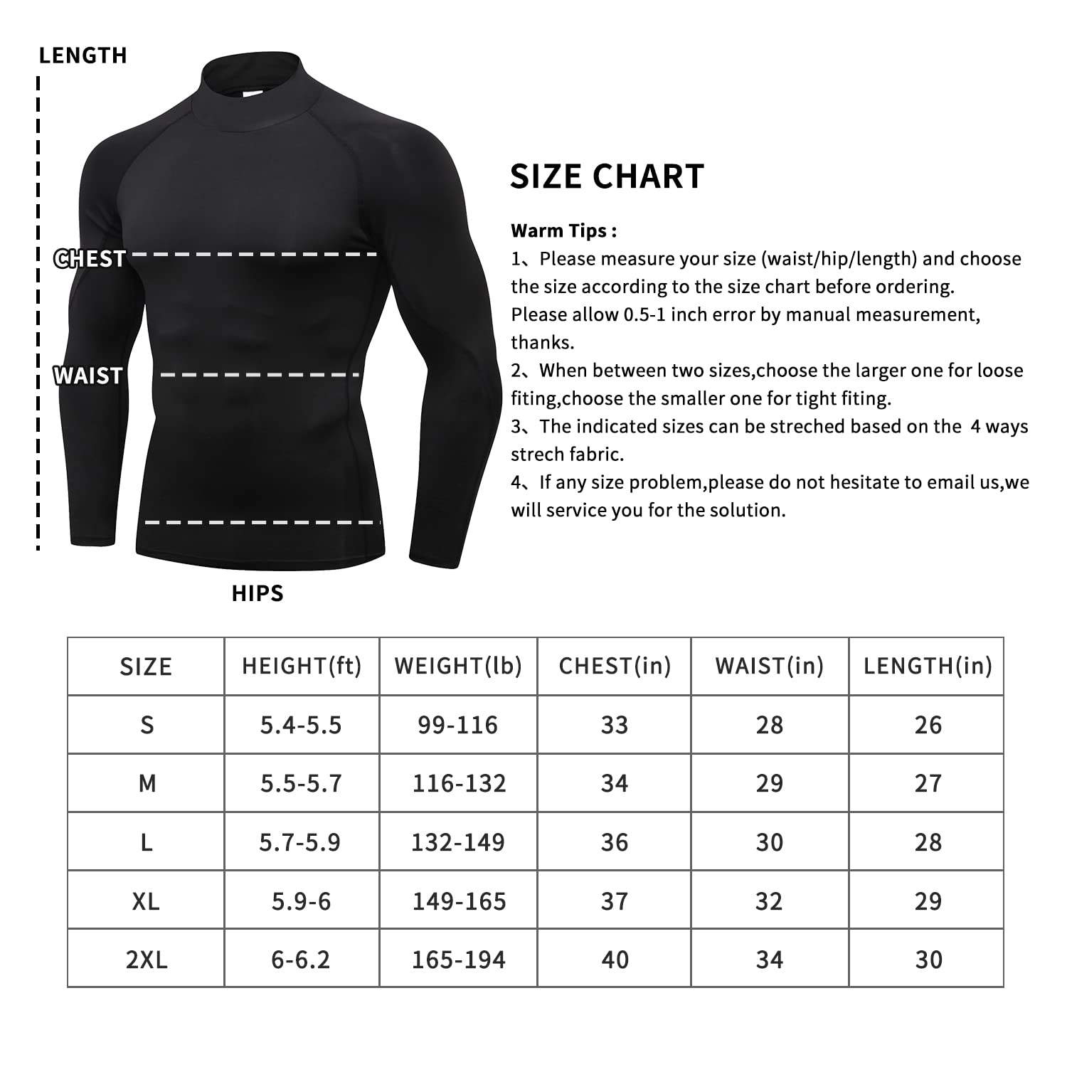 CARGFM Men's Mock Compression Shirt UPF 50+ Long Sleeve Turtleneck Undershirts Baselayer Athletic Running T-Shirts Top Deep Green