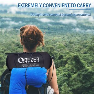 QEZER 0 Degree Sleeping Bag 650 FP Down Sleeping Bag for Adults Backpacking Sleeping Bag with Compression Sack