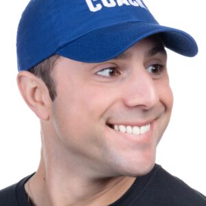 Ann Arbor T-shirt Co. Coach | Royal Blue Coaching Baseball Hat, Men & Women Team Cap - (Royal, DadHat)