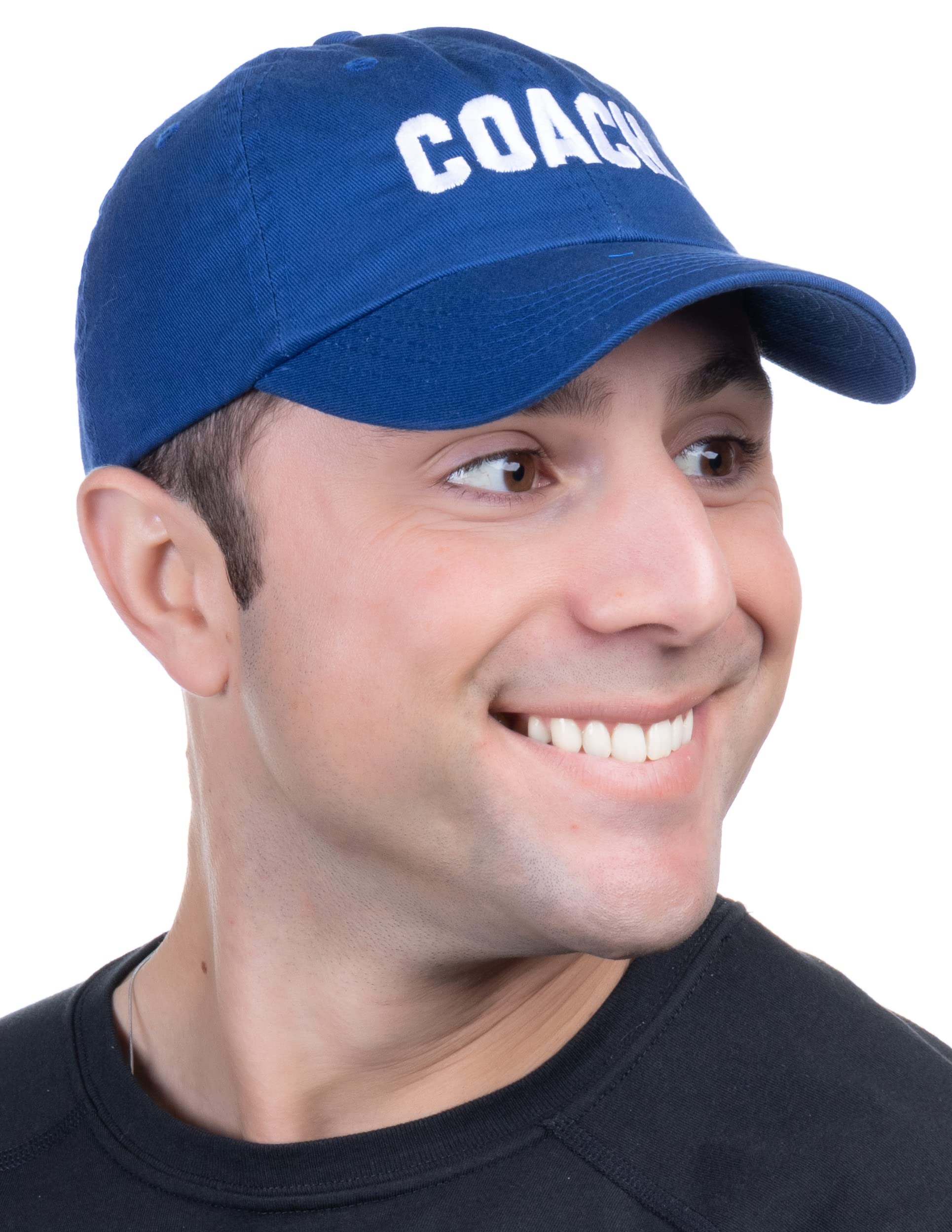 Ann Arbor T-shirt Co. Coach | Royal Blue Coaching Baseball Hat, Men & Women Team Cap - (Royal, DadHat)