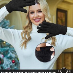 FZ FANTASTIC ZONE Women Winter Warm Knit Touchscreen Gloves Cold Weather with Thermal Fleece Lined