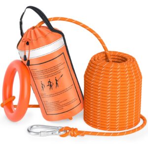 AnKun Water Rescue Throw Bag with 50FT Length of Rope in 3/10In Tensile Strength Rated to 2000lbs, Emergency Rescue Rope for Kayaking, Boating, Fishing, Rafting, High Visibility Safety Equipment