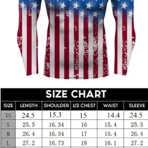 American Flag Mens Long Sleeve Rash Guard Compression Gym Trainning Casual Tops for bjj jiu jitsu